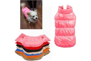 Rantow - Abbigliamento per gatto e cane, cappotto per riscaldarli in autunno e inverno, 7 colori classici, capospalla, piumino per Teddy, Yorkshire Terrier, Chihuahua, Pomerania (L, colore: rosa).