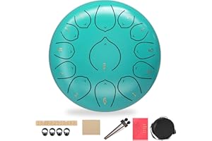 TIWIHON Steel Tongue Drum - 12 Inch 13 Notes C Key Steel Drum Percussion Instrument, Musical Instruments for Adult Beginner, Handpan Drum with Drumsticks for Meditation, Yoga, Musical Education, Mind Healing