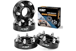 KSP PERFORMANCE KSP 6X5.5 Wheel Spacers for Ram 1500 2019-2024,1.5"(38mm) Real Forged Hub Centric Tire Spacer with 77.8mm Hub Bore M14x1.5 Studs/Bolts fit for 6X139.7mm Dodge Ram 1500,Package of 4pcs Black