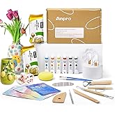 Air Dry Clay Kit voor Beginners en Volwassenen - Inclusief Luchtdroge Klei, Verf, Vernis, Borstels, Spons, Modellering Gereedschap en Gids