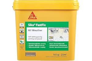 Sika – FastFix All Weather Self-Setting Paving Jointing Compound – Ready to Use – No Mixing Required - Deep Grey – 14kg – 20 sq. m