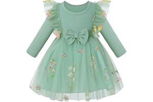 Amissz Vestidos de niña de flores de princesa, vestido festivo para niños, vestido de niña, desfile de manga larga, vestidos de boda, vestido de fiesta, damas de honor, vestido de encaje, vestido de