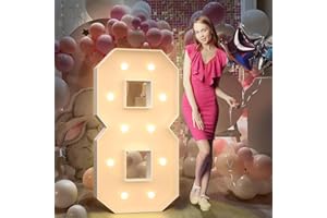 MIXIFOX Gigantic Luminous Numbers Decoration Birthday, Wedding Anniversary, 1st Birthday Party, Luminous Numbers LED, Wedding Decoration, Birthday Engagement Decoration, Number 8