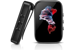 Reproductor de MP3 portátil de 32GB con Bluetooth,QNGEE,Clip,Soporte para Radio FM, Grabación de Voz,Libro Electrónico,Alarma,Reproductor de MP3/MP4,Soporte para Tarjeta TF de hasta 128GB (Negro)