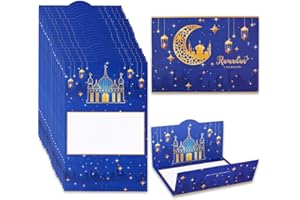 PEUTIER 24pcs Eid Mubarak Money Envelopes, Ramadan Lucky Cash Envelope Eid Mubarak Envelopes Gift Card Money Holders for Ramadan Holiday Party Celebrations Decorations