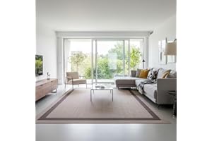 TEJIDOS EL MUNDO Alfombra vinilica de Tejido Trenzado de Alta Gama Lavable Antideslizante Alfombra Resistentes para Salon Cocina baño Pasillo - 170x240 cm., GRECA-Beige