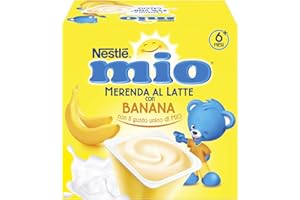 NESTLÉ MIO Merenda al Latte Banana, 4 Vasetti da 100g (400g)