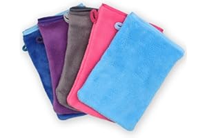 JJPJL 5 Stück Waschlappen Gesicht,Waschlappen Microfaser,Waschhandschuh Körper,Waschhandschuhe,Gesichtshandschuh,Flanell,Weich,Starke Wasseraufnahme,15 x 20cm,5 Farben(Typ 1)