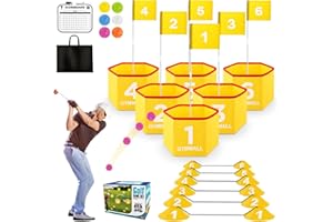 GYMMALL Set da golf da cortile, per bambini, adulti e famiglia, campo da golf portatile a 6 fori per esterni e interni, con palline, bandiere e borsa per il trasporto, per prato, parco, spiaggia e