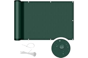 COOL AREA Frongivista per Balcone in PES, Impermeabile Anti-UV Recinzione Copertura per Balcone Giardino,80x400cm,Verde