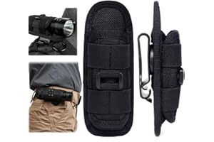 Anrbb Custodia per Torcia Tascabile Girevole a 360 Gradi Con Clip per Cintura, Supporto Tattico per Attività All'aperto, Escursionismo, Caccia, Campeggio, Copertura in Nylon