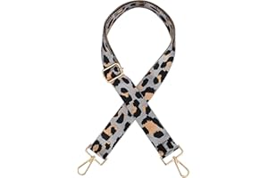 Bandoulière de Rechange Large, Ceinture de Sac Léopard, 3.8cm Large Sangle de Sacs à Main Bandoulière Chaînes Réglable Amovible pour Femmes Sacs à Main