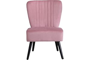 Neo® Crushed Velvet Shell Scallop Accent Occasional Chair Armchair Dining Furniture (Dusky Pink, 1)