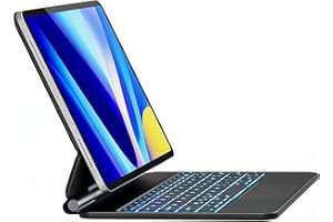 Earto Clavier iPad Air 11 2024, Magic Style Clavier iPad Pro 11, Flottant Magnétique Conception avec Touchpad, Rétroéclairage 7 Couleurs, Noir