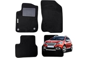 W-Parts Serie 4 TAPPETI - TAPPETINI in Moquette Neri per 2008 dal 2013 al 2019con battitacco Cucito, Bottoni di Fissaggio e Striscia Antiscivolo