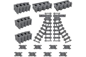 ANDIMEI City Zug Schienen Set - 36 Stück City Eisenbahn Schienen for Train, City Erweiterung Erweiterungsset Gleise Kompatibel mit dem Marktführer, Spielzeug Railway Rails für Mädchen und Jungen