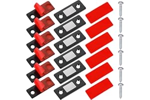 ABEILLO Magnetyczny zatrzask do drzwi szafki, ultra cienkie, cynkowe, z mocną taśmą samoprzylepną, wąskie, do szuflad, mebli, drzwi przesuwnych, 6 szt.
