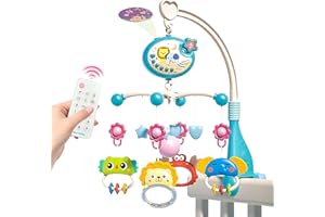 FYKERO Baby Cot Mobile Toys- Baby Crib Newborn Toys with Music and Star Projection, Timing Function, Spin, Baby Accessories with Remote Control, Star