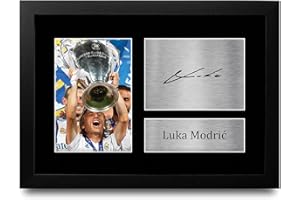 HWC Trading Luka Modric prezent podpisany oprawiony A4 nadruk autograf prawdziwy Madryt prezenty zdjęcie ekspozycja