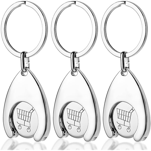 3 Porte-Clés De Panier D'Achat Porte-Clés De Caddie En Acier