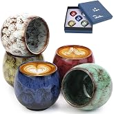 DBAATTZ Espresso Coffee Cup Set, 5 Pieces Ceramic, Espresso Cups 110ml, Thick Ceramic Cups, Without Handle, Small Tea Cup, fo