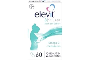 ‎ELEVIT Elevit 3 - Nährstoffversorgung von Mutter und Kind ab der Stillzeit - Nahrungsergänzungsmittel mit Omega-3-Fettsäuren, Vitaminen und Mineralstoffen - 1 x 60 Kapseln