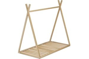 DISEÑOS Y FABRICADOS EN MADERA Cama Infantil Tipi con Somier, en Madera Natural, 70 x 140 cm