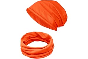 TMK Set di Cappello e Scaldacollo per Bambini e Ragazzi Adolescenti Sciarpa e Berretto 100% Cotone da 4 anni fino a 18 anni cod.1215