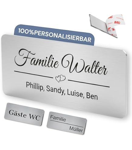 Graviertes Klingelschild Aus ABS-Kunststoff – 9x6 Cm, Selbstklebend, Viele Farben & Motive