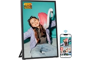 YENOCK Cadre photo numérique 21,5 pouces Wi-Fi 64 Go de mémoire FHD IPS Écran tactile Rotation automatique Montage mural Partagez instantanément des photos/vidéos via l'application Frameo