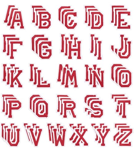 PATIKIL Opstrijkbare letterpatches, 52 stuks geborduurde