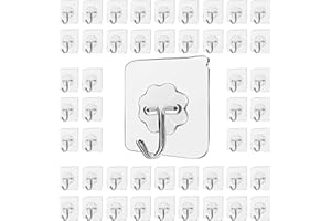 LABOTA Haken Selbstklebend Wandhaken, 50 Stück Klebehaken Transparente Ohne Bohren, Handtuchhaken für Küche Badezimmer Wand & Decke Aufhänger, Max 10kg