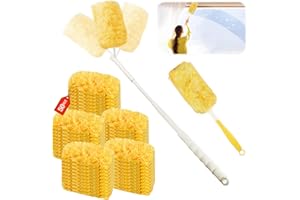 VICBOU 52 Piezas para Swiffer Plumero Atrapapolvo Recambios Kit,3D 360° para Swiffer Duster Atrapa Polvo, con Manejar, Poste Telescópico, para Atrapa Polvo, Suciedad
