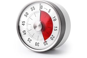 TNOMSNO Timer Visivo, Timer per Bambini Timer per Conto Alla Rovescia da 60 Minuti Timer da Cucina con Supporto Pieghevole Timer Meccanico Strumento di Gestione Del Tempo per Casa Scuola o Lavoro