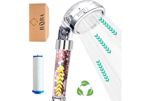 BAYBA Alcachofa de ducha con filtro ionica de alta presion. Cabezal de ducha con filtración de tres niveles y filtro de algodón PP reemplazable. Alcachofa de ducha antical desmontable con ahorro de agua.