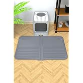ATA HOME Silikon Mama ve Kum Matı Havuzlu Yıkanabilir Kedi Tuvaleti &Ouml;n&uuml; Kedi Kumu Paspası B&uuml;y&uuml;k Boy 40x60, Antrasit