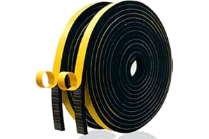 Bonilife Draft Excluder for Doors Weather Stripping 12mm(W) x 6mm(T) Gasket Seal Foam Tape，Anti-Collision Draught Excluder for Door Window Shockproof Furniture Protector, with 2 Pcs，Total 10M Long