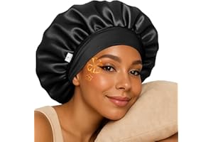 YANIBEST Silk Bonnet for Sleeping Women, Double Layer Hair Satin Bonnets with Elastic Band, Sleep Cap Curly Natural Hair