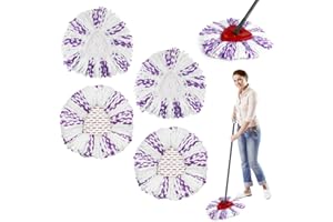 RHHGHY Zestaw 4 szt. do Vileda Turbo Smart Zamiennik mopa, 3 w 1 z mikrofibry zamiennik mopa do Vileda Turbo, pasuje do systemów Turbo i Turbo Smart, do wszystkich rodzajów podłóg