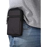 Sacchetto della Clip Verticale Custodia, Borsa da Uomo Sacchetto per Cellulari, 6.3" Marsupio Portacellulare in Denim Cellula