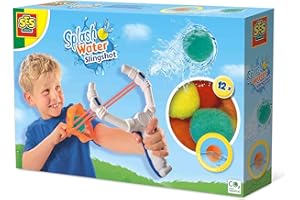 SES Creative | Splash Water Slingshot Enfant 5 Ans+ | 12 Balles Réutilisables et Absorbantes | Jeu d’Eau Été | Katapult Filet | Jouet d’Extérieur Lavable | Alternative Ballon Eau | Neutre en CO2