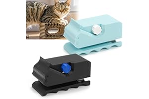 ZOUWEL 2 cortadores de cartón para rascar gatos, cortador de cartón impreso manualmente en forma de gatito en 3D, tiras de cartón para camas de gatos hechas a mano (negro y azul)