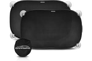 Car Sun Shade with UV Protection Certified Optimal Darkness – Self-Adhesive, to Protect Babies and Pets from the Sun, 2 Sun Shades for Baby 51 x 31 cm, Black