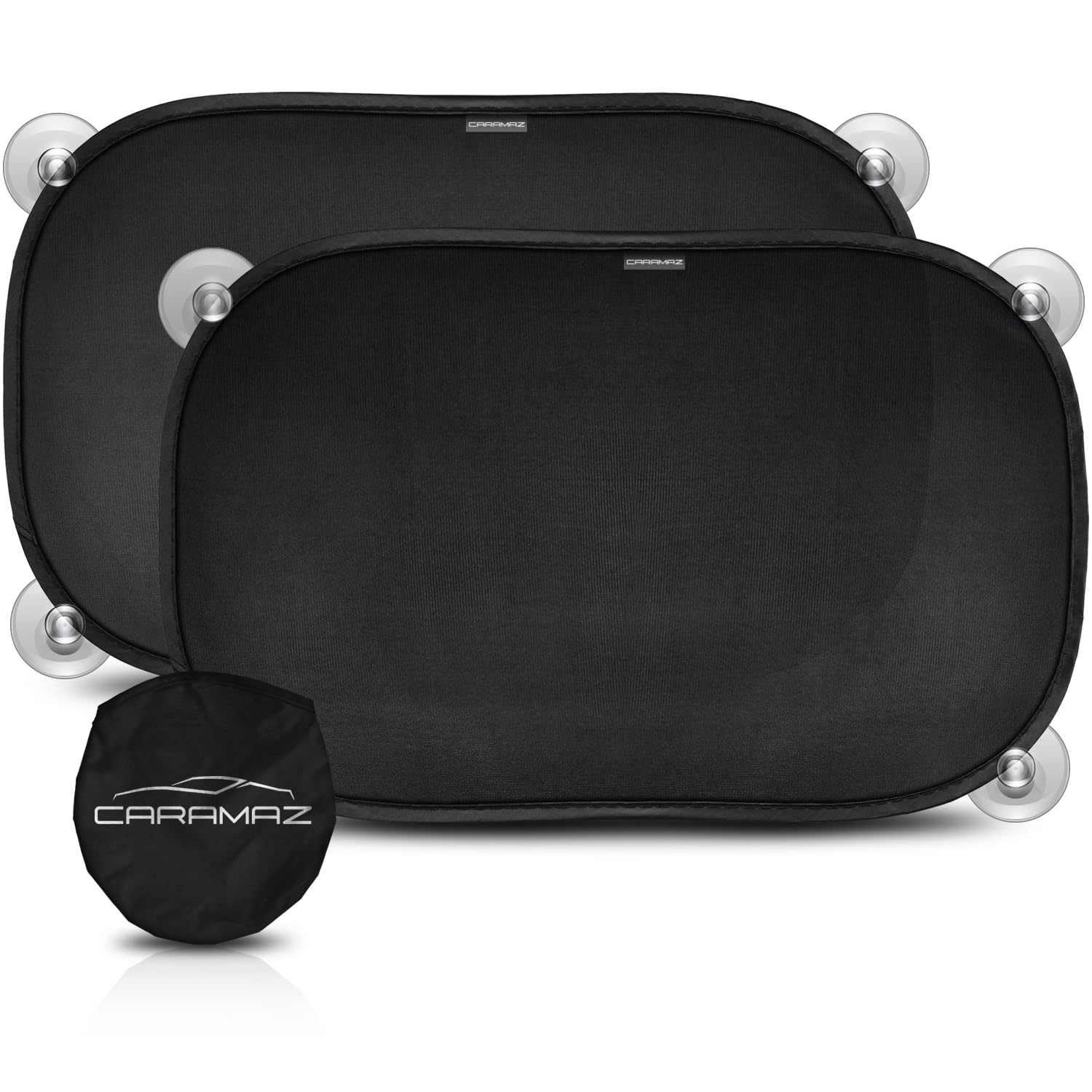 Caramaz Protezione solare per bambini con protezione UV certificata, 2 pezzi 51x31cm Nero
