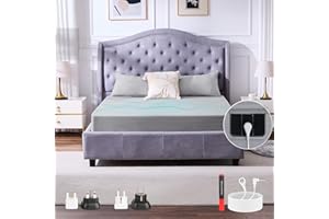 E-ROOM TREND Lámina de Puesta a Tierra | 10% de Hilo de Plata 90% algodón con Cable EU Alfombrilla de Tierra | para Recuperación de Energía Tierra un Mejor Sueño (GBS6153G) | 153 x 203 cm | Gris