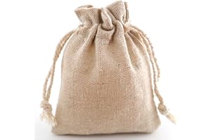 DAHI Sacchetti di cotone con cordoncino di cotone, sacchetti di iuta (7 x 9 cm)