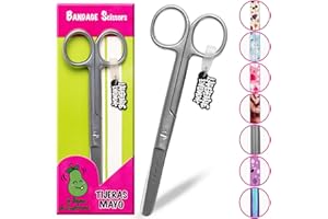 La Repera de Enfermera® Tijeras Mayo con Punta Roma: Tijeras Premium para Vendaje y Emergencias Sanitarias | Ideal para Regalos de Enfermeria y Accesorios de Enfermeria y TCAE (SILVER QUILL)