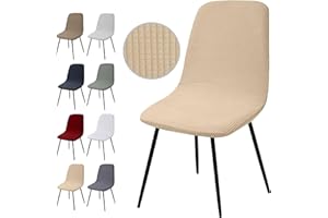 EOZAKAVOD Housse de Chaise Extensible 4 pièces, Housse de Salle à Manger Amovible Lavables Couverture de Chaise en Jacquard Revêtement de Chaise pour Salle à Manger,Hôtel,Décor,Mariage(Y-Beige, 4 Pièces)