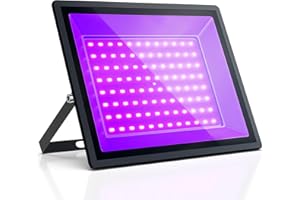 GGTU 100W Projecteur De Lumière Noire, Longueur D'onde 385 nm, IP66 Imperméable à L'eau, Adapté Pour La Scène, Fête, Halloween, Décoration De Noël, Peinture Corporelle、 Néon Partie(1 paquets)