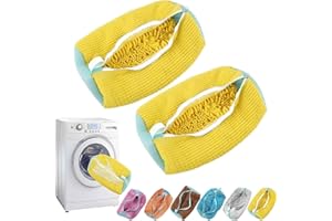 GOZYLA 2 Schuhwaschbeutel Waschmaschine Schuhbeutel Wäschesack Waschbeutel Schuhe Sneaker Multi Schutz Wäschenetz Selbstreinigende Schuhe Dicker Wäschesack Erhöhte Reibung(Yellow)